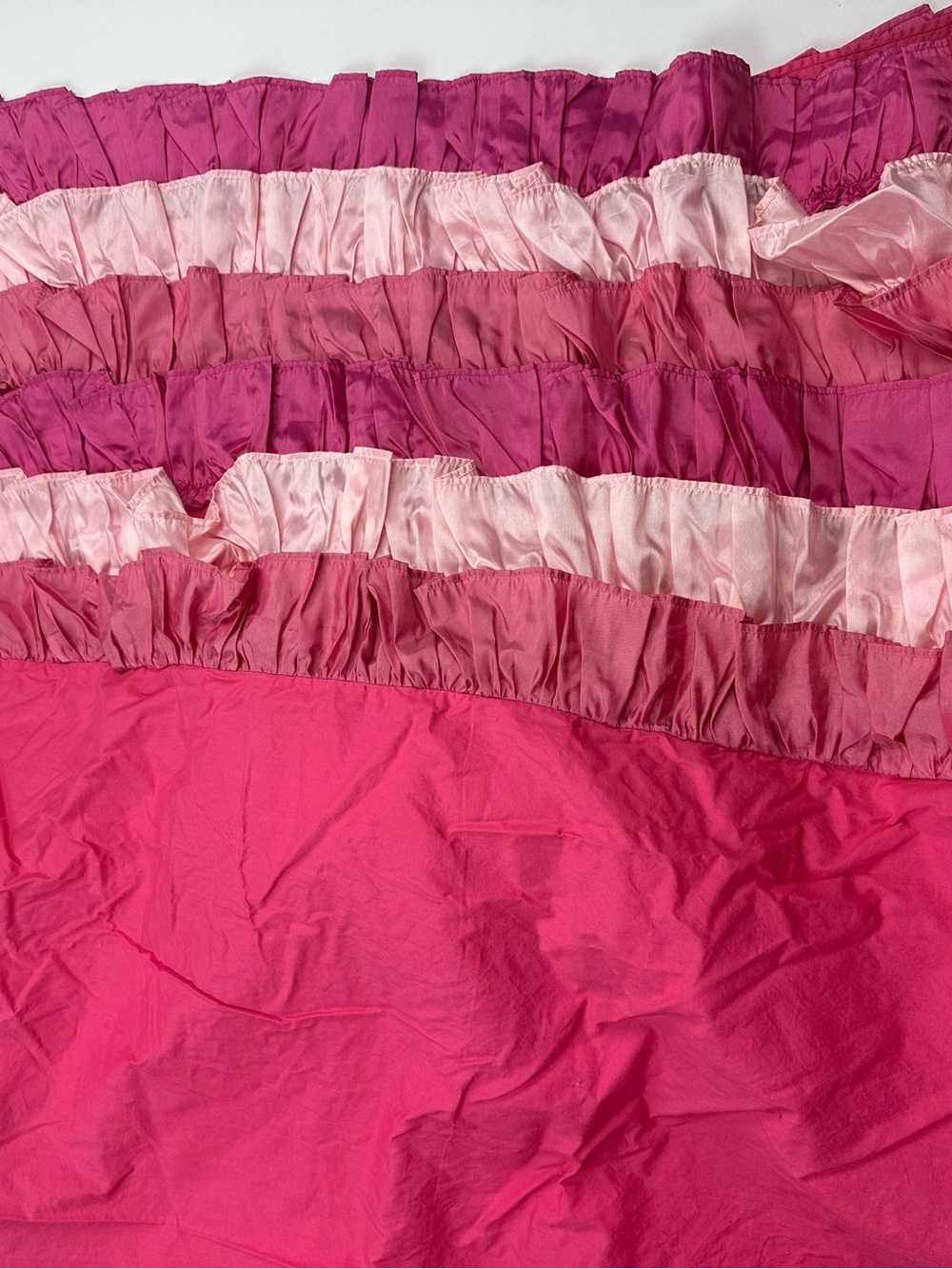 Pine Cone Hill Fine Linen Pink Ruffled Tiered Bed Skirt Twin - Picture 2 of 12
